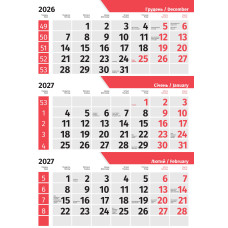 Квартальна сітка БАРВА червона  2027